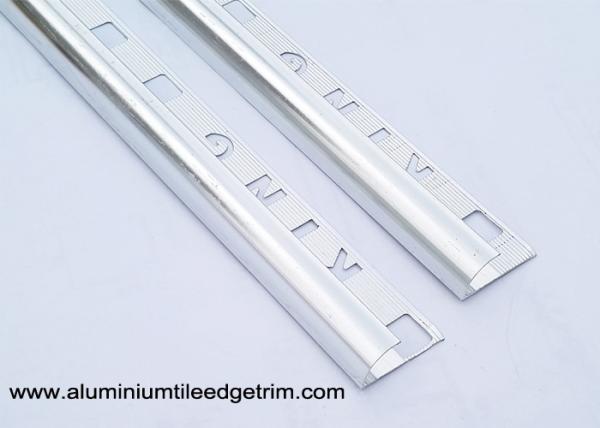 King Type Rounded Aluminium Tile Edge Trim Anodized Shiny Silver 2.5m Length