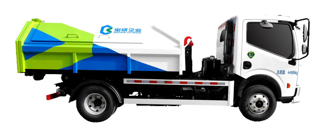 8.3m3 6.5ton Used Hook Lift Garbage Truck Diesel Powered Automatic Dumping