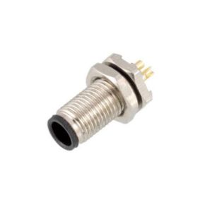 M5 Male Back Mount Socket 3/4pin Black 20A Solder IP67 Adaptor BNC Connector for Automotive 8P Three Phase