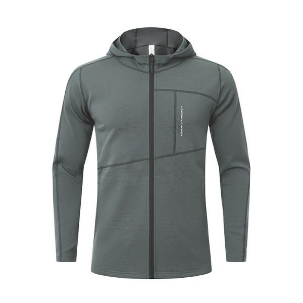 Men's Zipper Hooded Jacket Casual Sports Knitted Cardigan with 3D Print Decoration