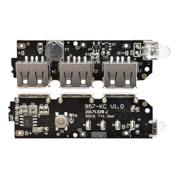 3 USB Power Bank Battery Charger Module Circuit Board Step Up Boost DIY 5V 2.1A