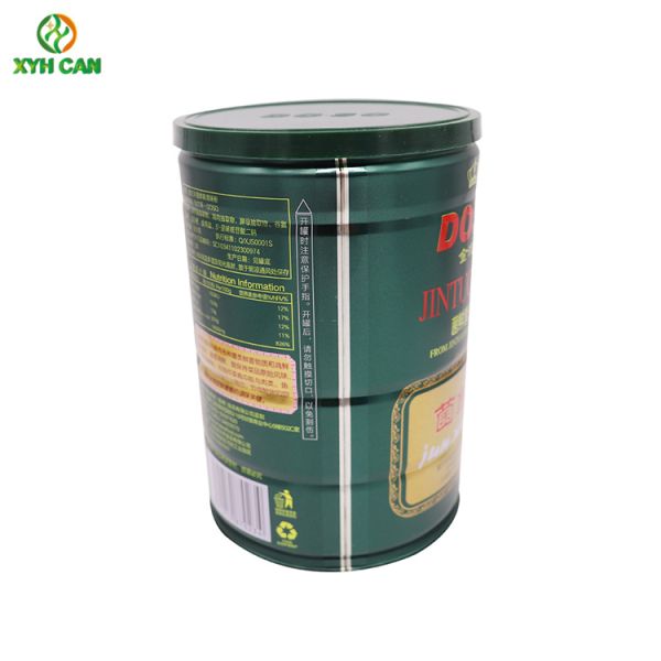 Food Grade Round Metal Tin Can Plastic Lid 800g For Chicken Powder