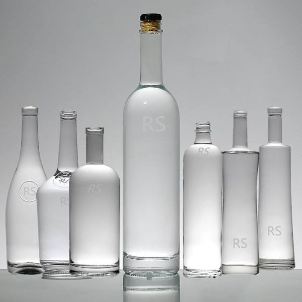 Super Flint Hot Stamping 500ml 700ml 750ml Liquor Brandy Glass Bottle OEM