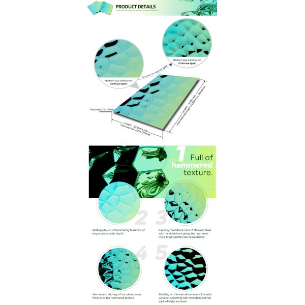 Металлический лист зеркала листа нержавеющей стали 304 ПВД декоративный для потолка