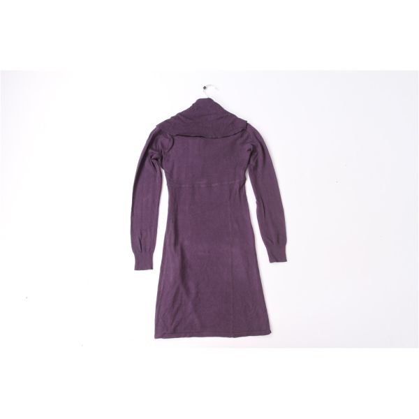 Purple Coral Women'S Long Sleeve Sweater Dress 80% Cotton 20% Wool