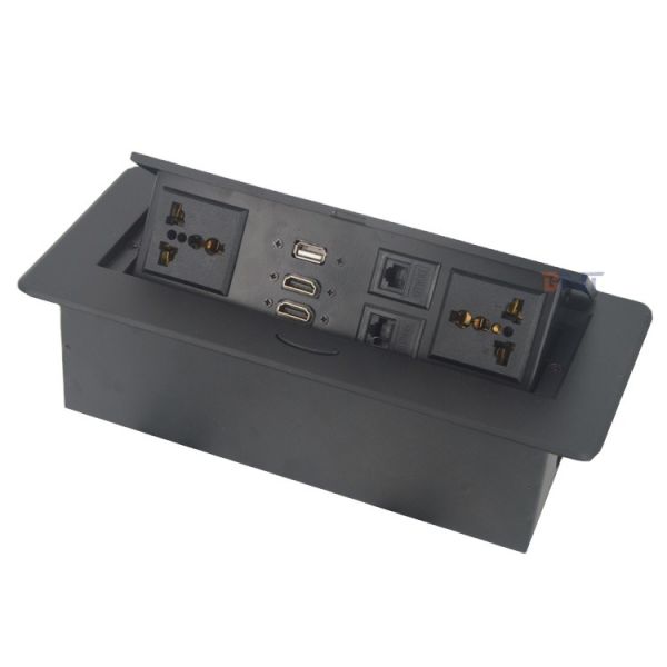 Hidden into office table high quality table top socket box with power data connectors
