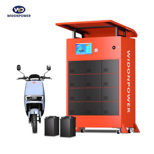 Smart Power 12-bay Soft-connected Battery Swapping Cabinet with Charging/Replacing Plugs Ac220v 48v-72v Li-ion Compatible
