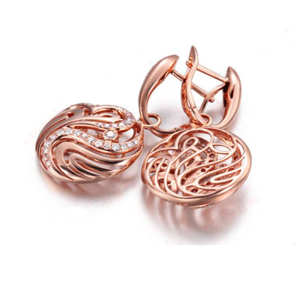 New Design 18K Rose Gold Charm with Diamonds for Women Gift (GDE023)