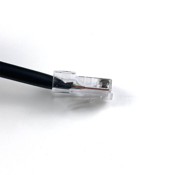 Custom RJ45 Connector Cat6e Ethernet Cable with Gold-Plated Contacts and Bare Copper Conductors