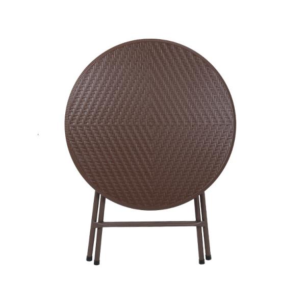 31.5 Inches Plastic Folding Tables Rustproof Steel Legs Natural aRattan Color