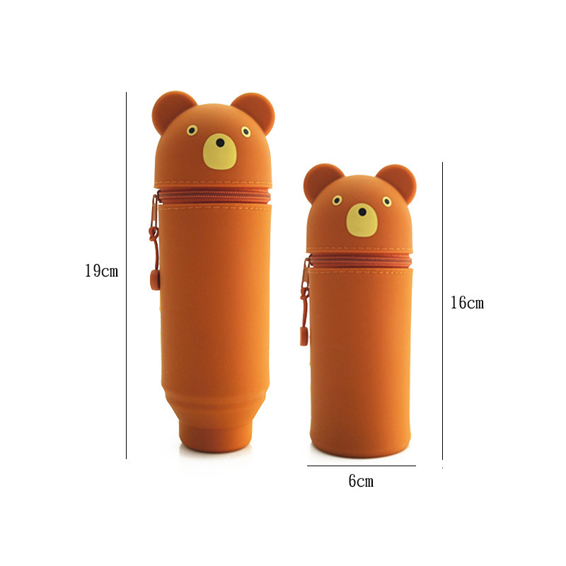 Factory Direct Cartoon Silicone Telescopic Pen Holder, Portable Backpack Storage Box for Bulk Supply & Customization