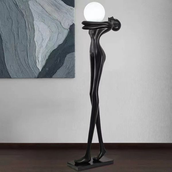 Modern Human Body Sculpture Model Room Sales Office Art Decoration Lamp Hotel Hall Decoration Floor Lamp