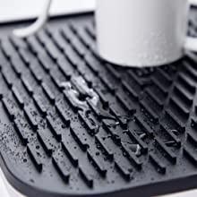 Prato resistente ao calor do silicone do dreno que seca o preto do fabricante de Mat For Pour Over Coffee