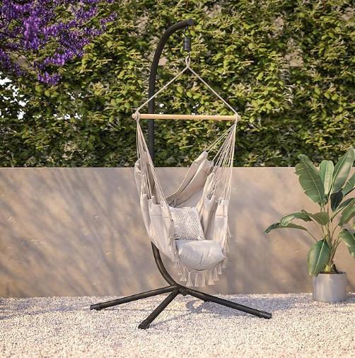 Black wirecutter Hammock Stand Sturdy Easy Assemble Includes Instructions