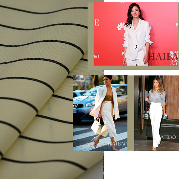 Лето одевая ткань Twill Сержа кашемира 275gsm шерстей ткани вертикальной нашивки