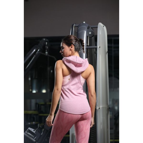 Ladies' Sleeveless Mesh Hoodie Anti Bacterial Breathable 160gsm