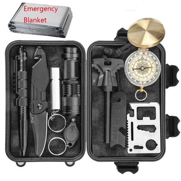 Professional 10 in 1 Emergency Outdoor Survival Tools for Outdoor Traveling, Hiking , Camping