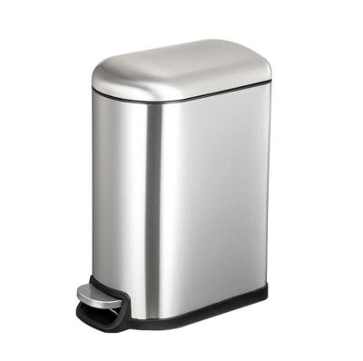 10L Kitchen Indoor Trash Can  Stainless Steel Step Trash Can With Lid