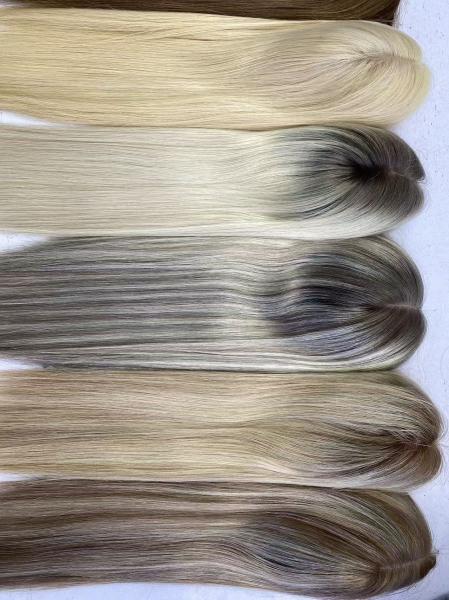 Women's Single Knots for Swiss Lace Closure Topper Hand Tied Invisible HD Virgin Remy Cuticle Aligned Human Hair Toupee Right