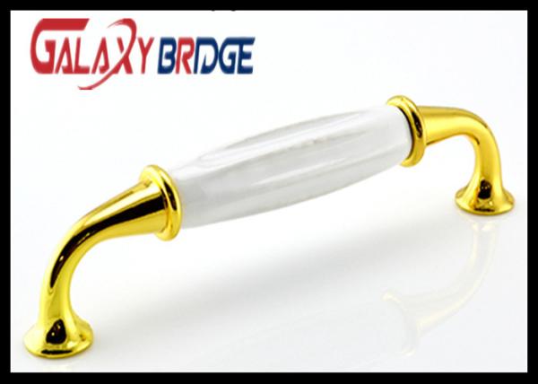 Anti Corrosion Ceramic Handles And Knobs , Gold Plated Turkey Design  Porcelain Wordrobe Pulls