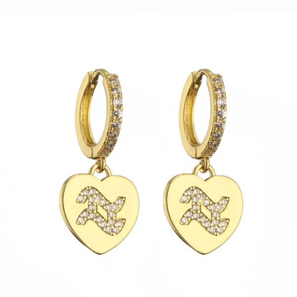 Custom Rhinestone Hoop Earrings Gold Plated Stud Pendant Earrings