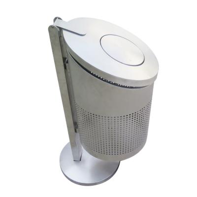 Balde do lixo 30L exterior de aço inoxidável perfurado