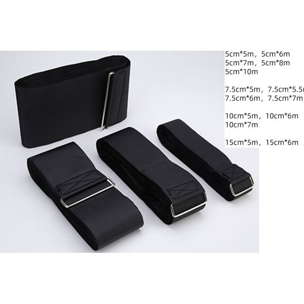 Dansky Custom Self-Locking Black Cargo Hook and Loop Pallet Strap with Metal Buckle Logistics Packaging Strap