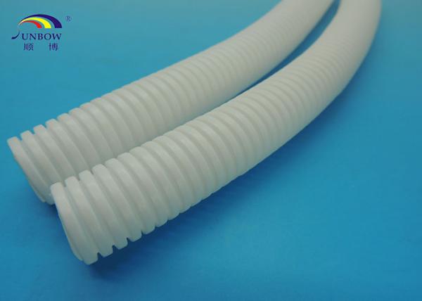 Electrical Conduit PP White Corrugated Pipes 5.5mm - 48mm Inner Dia Fire Resistance