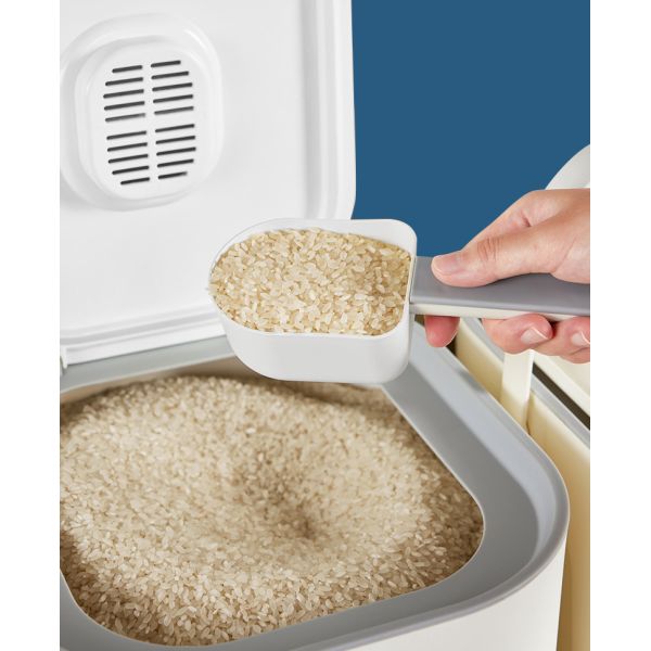 Customizable Logo Food Grade PP Plastic Rice Storage Container with Spoon 5-10kg Load