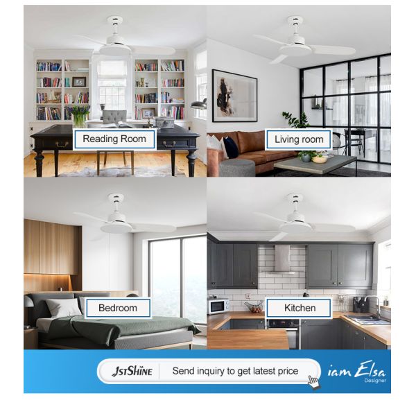 Design moderno 3 lâminas LED ventilador de teto com controle remoto e 110-240V tensão de entrada