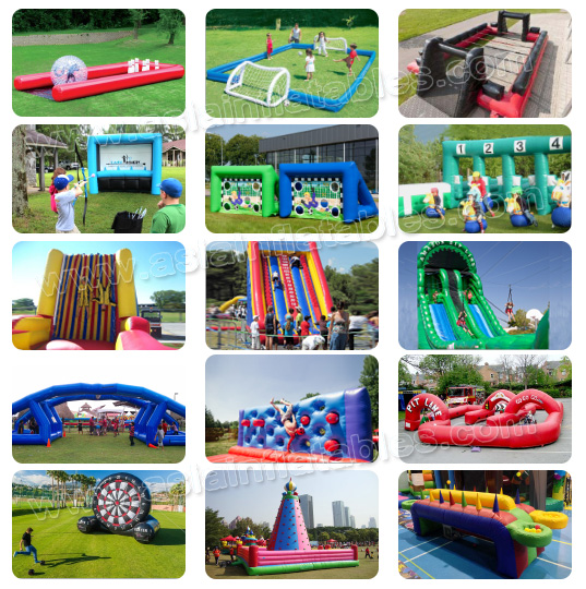 Outdoor Blue and Red PVC Tarpaulin Cannonball Shooting Inflatable Sports and Air Blaster Ball Games