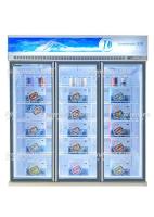 Puerta de cristal del congelador vertical comercial de la luz del LED con el compresor de Cubigel