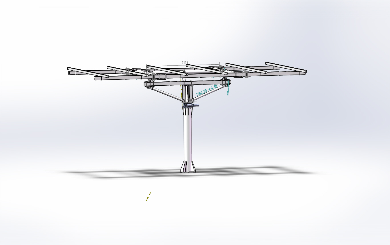12 Panels Double Axis Solar Tracker 6kw Dual Access Solar Tracker