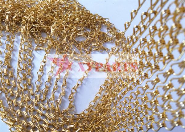 Decorative Aluminium Chain Strip Metal Mesh Curtain For Ceiling Light Drapery