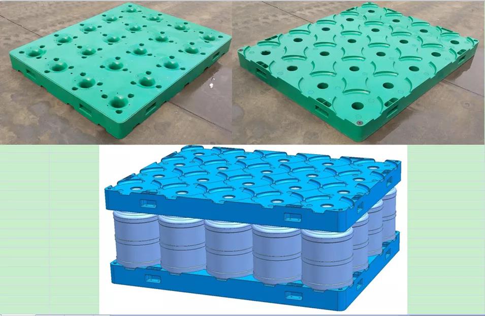HDPE паллет 54x44 полипропилена паллета бутылки с водой 5 галлонов голубой»