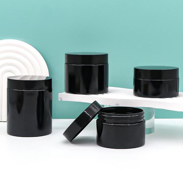 30g Black Empty Face Cream Container Plastic Mason Jars With Lid