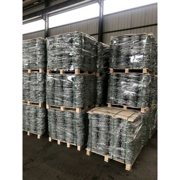 Galvanized Barb Wire Coil with Barb Distance 75mm-150mm Powder Coated Barbed Wire