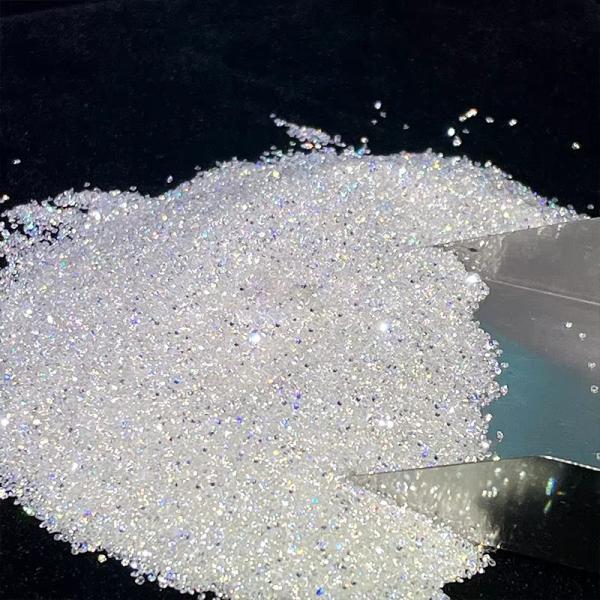 Small Size Round Melee Moissanite 1.0 CT Per Pack with Color Play Optical Effects