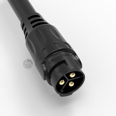 Pequeno conector IP67 3 pines conector masculino parafusos de plástico série M19