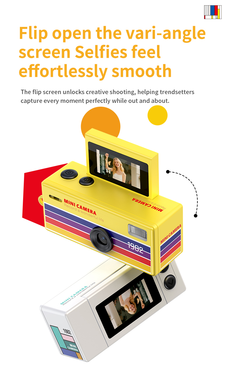 DLC Kids Mini Flip Screen Thumb Camera HD Small Portable Pocket Camera Student Recording Camera