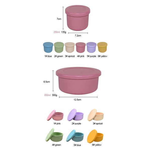 Stackable шар силикона с сейфом микроволны бенто коробки для завтрака крышки крышки установленным