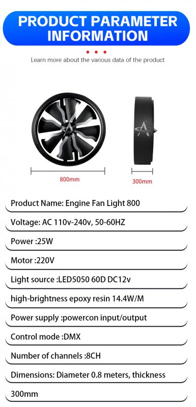 IP65 Aluminum Round Industrial Windmill Light with RGBW LED DMX512 Control for Corporate Events & Conferences