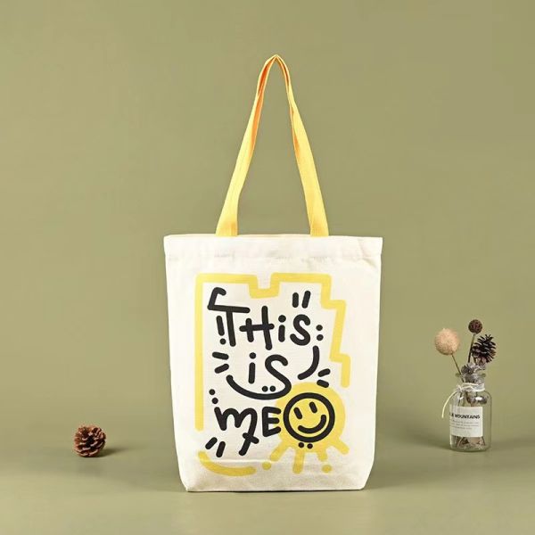 Cotton Material Eco Canvas Bags Repeatedly Used Travel Convenient Shopping