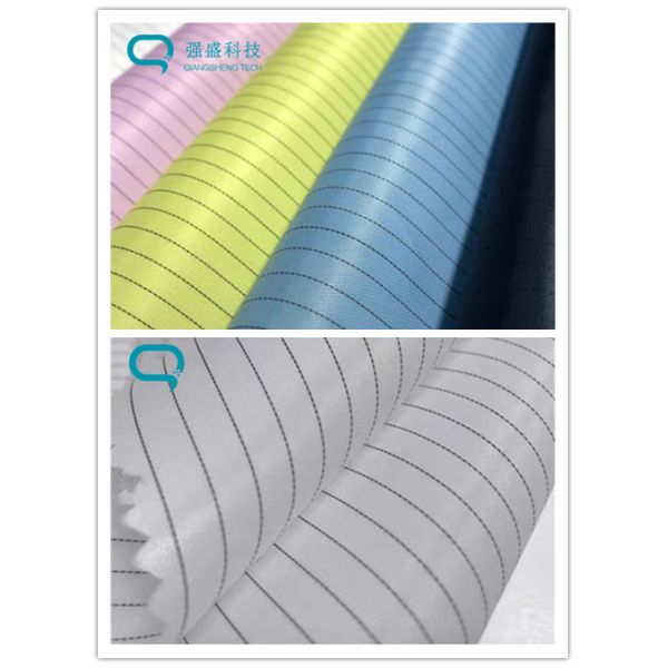 Plain Style Anti Static Fabric 100% Polyester Material With Woven Technic