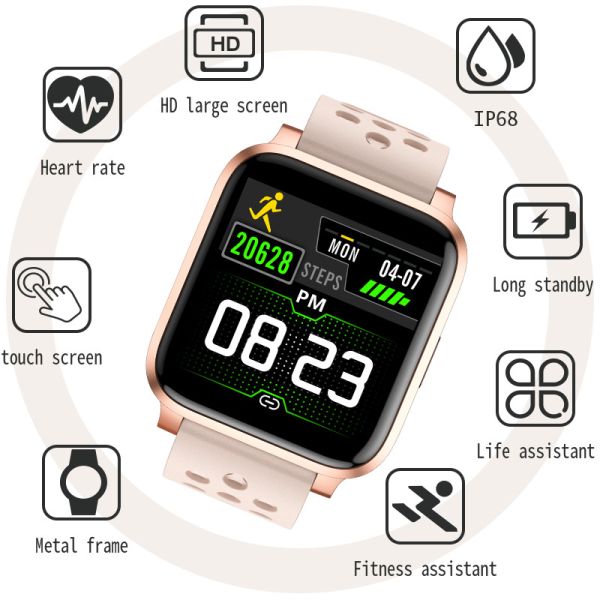 TFT Health Tracking Smartwatch 180mAh Smart Wristband For Sports