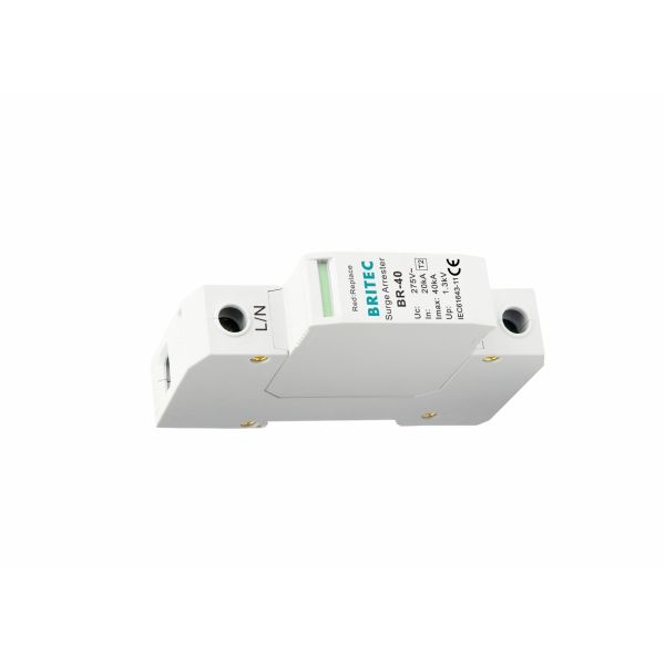 EN61643-11 40kA Type 2 Surge Protection Device 35mm Din Rail Lightning Protector