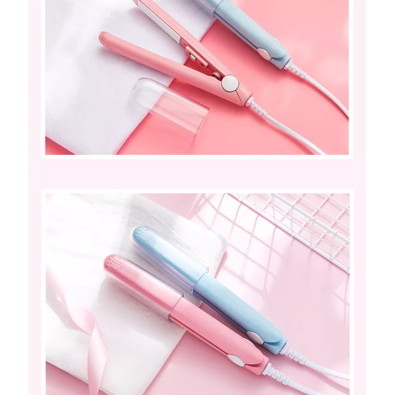 Mini Flat Iron Hair Straightener 2 In 1 Small Curling Hair Crimper For Women Travel