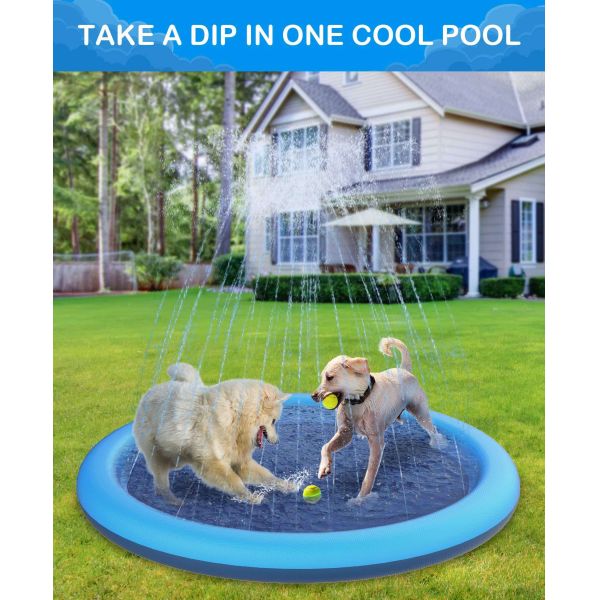 Tapis de jeu aquatique pour chien en PVC, pliable, pour extérieur