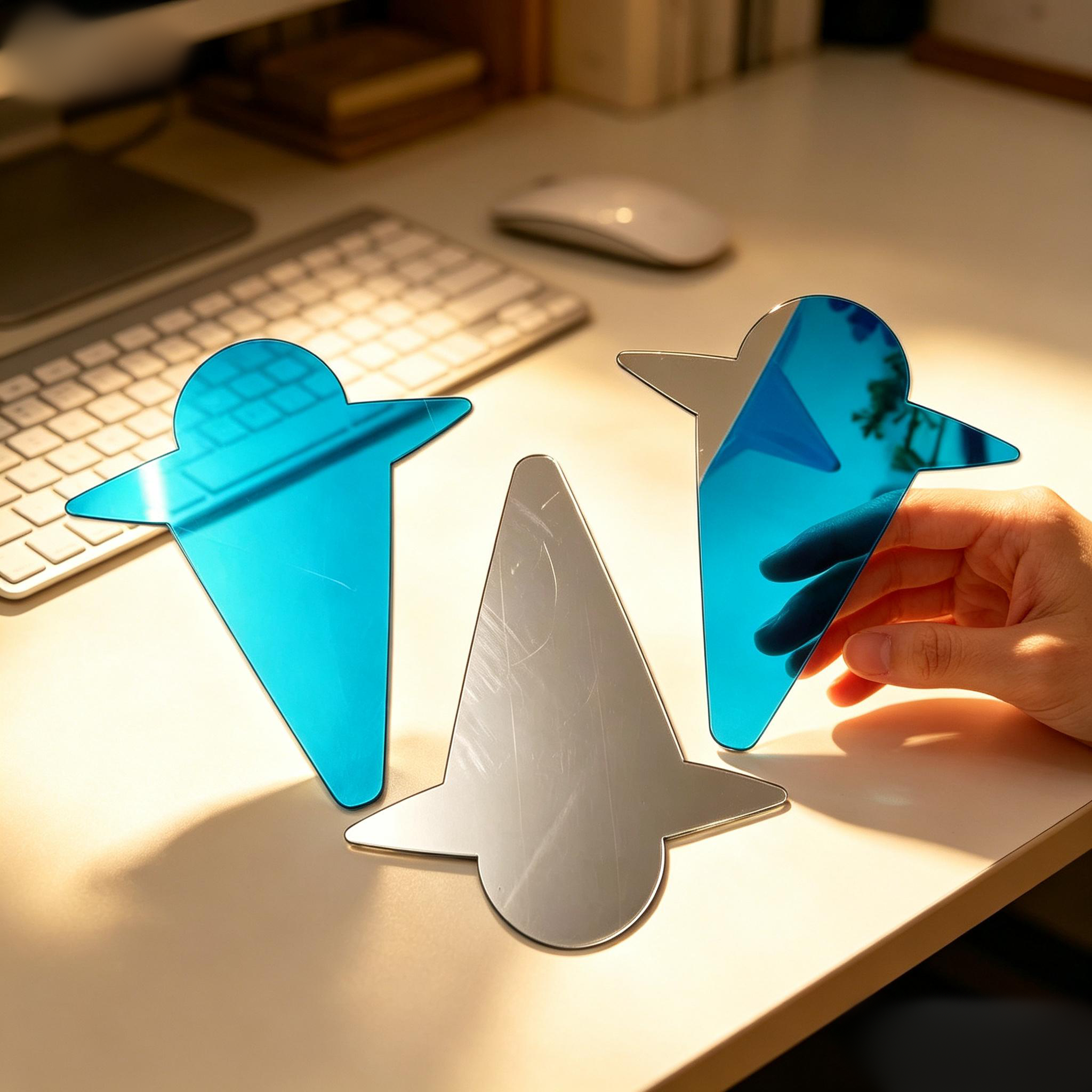 Ice Cream Cone Shaped PC Half Mirror Sheet For Infinity Light Atmosphere Lamp DIY Craft
