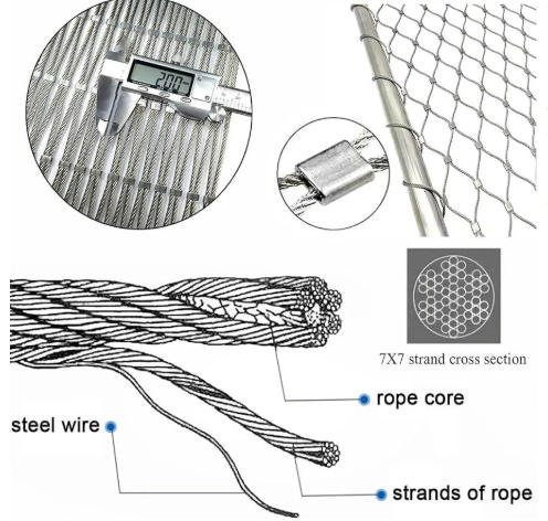 Rope Fencing Screen Architectural Wire Mesh